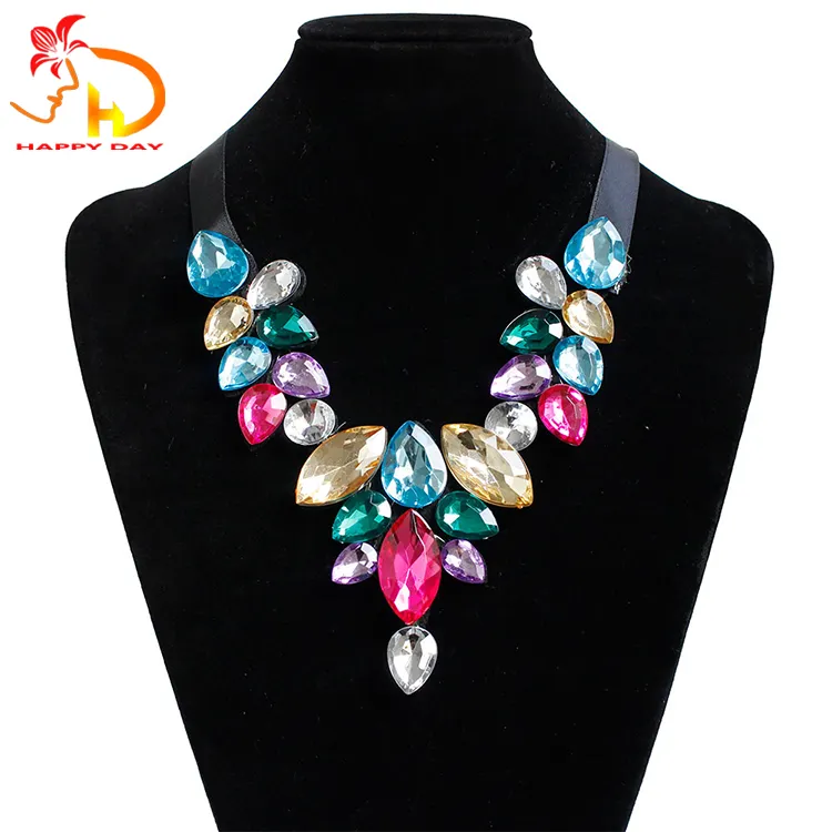 뜨거운 판매 전문 만든 여성 여러 가지 빛깔의 다이아몬드 목걸이