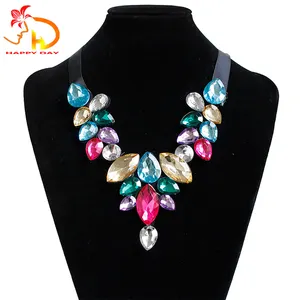 Hot selling professional made women multicolor diamonds necklace