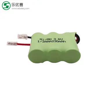 230mAh 1/2AAA NiMH pin 3.6V Ni-MH Kích thước 3 *(1/2AAA) có thể sạc lại pin 3.6V AAA có thể sạc lại NiMH Hiệu suất pin