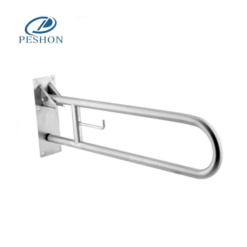 High Quality 304 Stainless Steel Bathroom Fittings Toilet Safety Grab Bar Swing Handrail for the Disabled