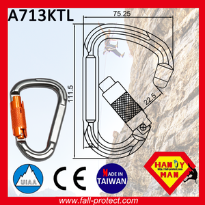 Mousqueton en aluminium anodisé de sécurité 25KN certifié CE UIAA 96g Twist Lock pour l'escalade en montagne - Product Image 4