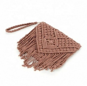 Sac à main pour femme en macramé de la meilleure qualité Pochette à motif géométrique transparent avec doublure en PVC et fermeture verrouillable - Product Image 2