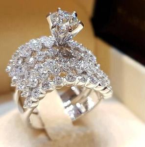 Cincin batu besar wanita kristal mewah, cincin pernikahan pengantin Ratu modis, cincin pertunangan cinta - Product Image 1