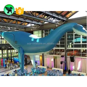 Event Opknoping Decor 16ft Grote Opblaasbare Blauwe Walvis Voor Oceaan Thema Promotie ST619