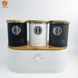 Vendita calda in metallo retrò stile americano contenitore di conservazione per la cucina eco-friendly in <span class=keywords><strong>acciaio</strong></span> al carbonio cestino per il pane/scatola quadrato per la conservazione degli alimenti - Product Image 3
