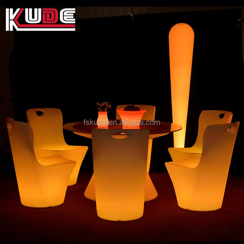 Tuin Set Verlichting Meubels Party Led Meubels/Plastic Led Tafel En Stoel Voor Outdoor