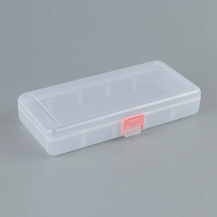 ピンクバックルプラスチック収納ボックスカバー付きフラット形状中国販売