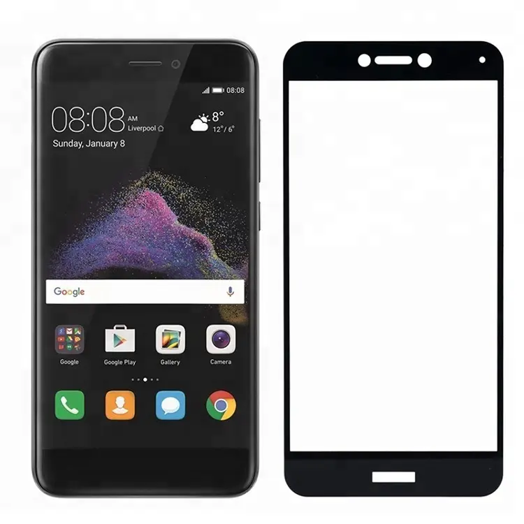 high quality full cover tempered glass for huawei honor 8 lite 2.5d round edge screen protector