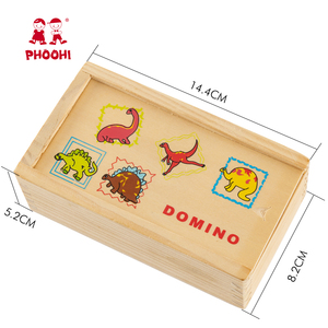 28 pièces de dominos éducatifs pour enfants, blocs de dominos en <span class=keywords><strong>bois</strong></span>, jouet pour enfants de 2 ans et plus - Product Image 5