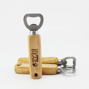 Groothandel Houten Handvat Bulk Flesopener Goedkope Hout Bier Flesopener Met Logo