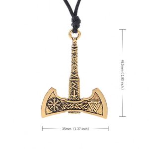 Collar con colgante de cera negra para hombres, joyería de espíritu malvado, estilo gótico, Punk, nórdico, mitología, tótem delicado, hacha vikinga - Product Image 6