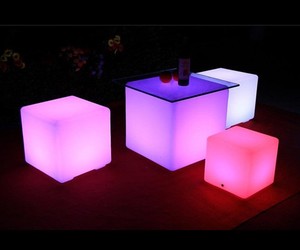 Modern PE LED Bar <strong>Table</strong> <strong>Cube</strong> Outdoor Cocktail <strong>Table</strong> with Remote Control for Home or Hotel Durable Plastic Material - Product Image 1