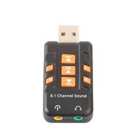 Siyah 8.1 kanal sanal CD ses adaptörü amplifikatör PC Laptop için çoklu USB ses kartı harici bilgisayar ses kartları