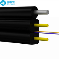Cable de Fibra Óptica Monomodo Plano Tipo Arco para Exteriores Lszh G657a, Cable de Fibra Óptica de 1 Núcleo