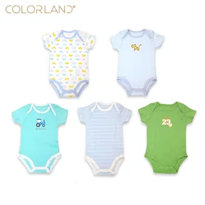 NO LOGO Kurzarm Baby Stram pler Baby kleidung Set niedliche neugeborene Baby kleidung Sets