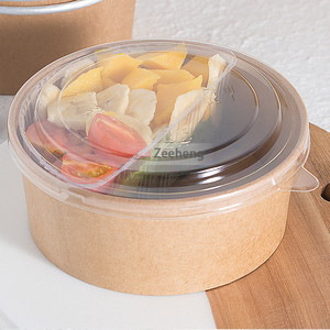 Bol à soupe en papier kraft, récipient alimentaire biodégradables de qualité alimentaire, jetable, 1 pièce