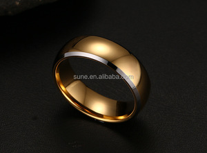 <span class=keywords><strong>Bague</strong></span> <span class=keywords><strong>en</strong></span> carbure de tungstène plaqué <span class=keywords><strong>or</strong></span> 18 carats, alliage poli bombé de 8 mm, pour les amoureux, mariage, bijoux de mariée - Product Image 2