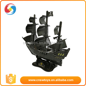 3D papier artisanat jouets NOIR PERLE <span class=keywords><strong>BATEAU</strong></span> papier puzzle set jouets pour enfants - Product Image 3