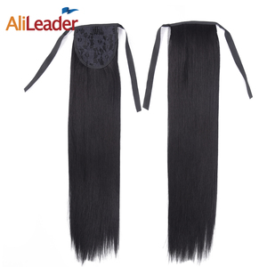 AliLeader Offre Spéciale en gros 20 "Soyeux Droit Queue de Cheval Pièce de Cheveux Pure Color Clip in Hair <span class=keywords><strong>Ponytail</strong></span> Extension de Cheveux pour les Femmes - Product Image 1