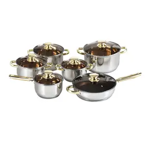 12pcs promotion cookware set stainless steel already in stock LB-1105