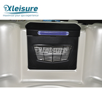 Bain de massage spa extérieur rond de luxe 5 places avec robinet de vidange en ABS, installation en jardin