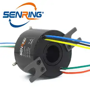 工厂直销 12 毫米直径通孔滑环 6 电线 5A 240VAC 250 RPM 旋转连接器 CCTV 设备系统。