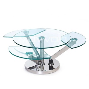 El más nuevo diseño italiano de base de acero inoxidable piernas mesas de café con ampliable sistema - Product Image 4