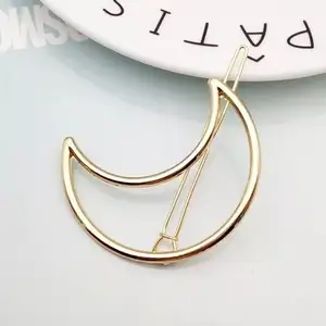 Accesorios para el cabello para mujer, pinza triangular para el pelo, horquilla de Metal geométrica de aleación, horquilla Circular de Luna, pasador para niña