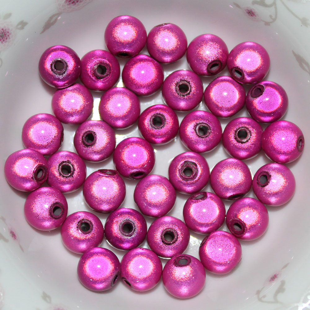 Wholesale 150 Perline 3D Illusion Miracle Beads – Tonde, 12 Mm, Colore Turchese, Con Foro Centrale - 6