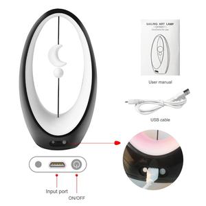 Lámpara LED inteligente magnética con suspensión para el hogar, lámpara de luz nocturna con suspensión magnética, decoración para mesita de noche, Luna y estrella negra - Product Image 4
