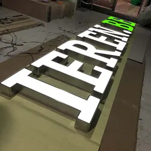 رخيصة الإلكترونية سرادق علامة 3d الاكريليك Diy Led تسجيل الأبجدية رسائل Led مصابيح إضاءة ليد مخصصة إلكتروني قناة شوب تسجيل