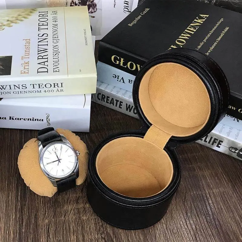 Nuevos productos bolsillo reloj de cuero bolsa cremallera, caja de reloj de cuero, caja de reloj de cuero