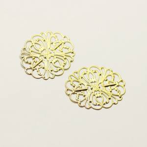 Novo Acessório de Joalheria DIY: Peça de Flor em Latão Estampado para Presilha de Cabelo - Material de Joalheria Filigrana de Flor de Gana - Product Image 4