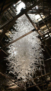 Lámparas de techo de cristal transparente moderno, accesorios grandes de arte soplado a mano para hoteles, candelabros, luces colgantes pequeñas - Product Image 5
