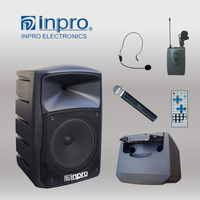 INPRO PL-312 Altavoz Portátil Pasivo UHF para Exteriores con Reproductor de CD/DVD, 200W, 10'', Sistema de 2 Vías, ABS, Potencia Máxima de 300W