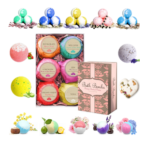 Natural Vegana y Bombas de Baño Orgánicas Orgánicas Juego de Regalo 6 Bombas de Baño Surtidas - Product Image 4