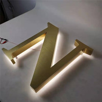 Lettre 3D en acrylique éclairée par LED rétroéclairée en acier inoxydable étanche IP67, enseigne commerciale
