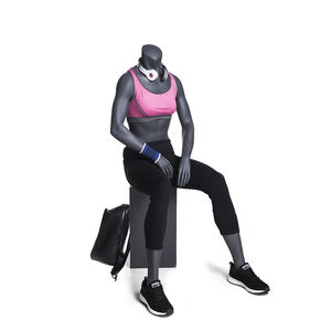 <span class=keywords><strong>Mannequin</strong></span> féminin en fibre de verre réaliste en <span class=keywords><strong>position</strong></span> assise pour l'affichage de vêtements de sport, vente en gros - Product Image 2
