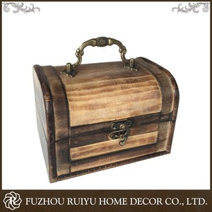De China Clásica OEM Hecho A Mano Cofre del <span class=keywords><strong>tesoro</strong></span>, cajas de madera en bruto para la artesanía, cuboide caja de madera - Product Image 2