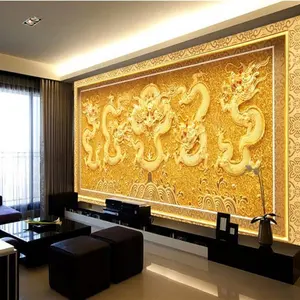 Wallpaper Di Arab Saudi Custom Mural Besar Golden Dragon Busa Wallpaper 3d Akustik Wallpaper