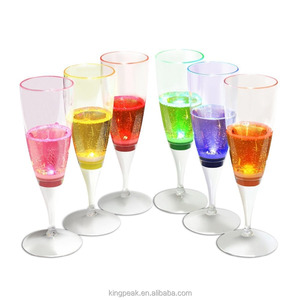 Tasses tasse en verre Led vin Champagne flûte verres eau liquide activé clignotant Led lumière Champagne verre pour mariage - Product Image 2