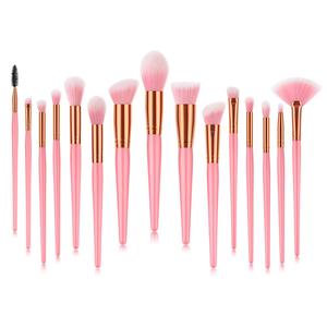 Ensemble <span class=keywords><strong>de</strong></span> 15 pinceaux <span class=keywords><strong>de</strong></span> maquillage roses avec <span class=keywords><strong>pinceau</strong></span> éventail - Product Image 1