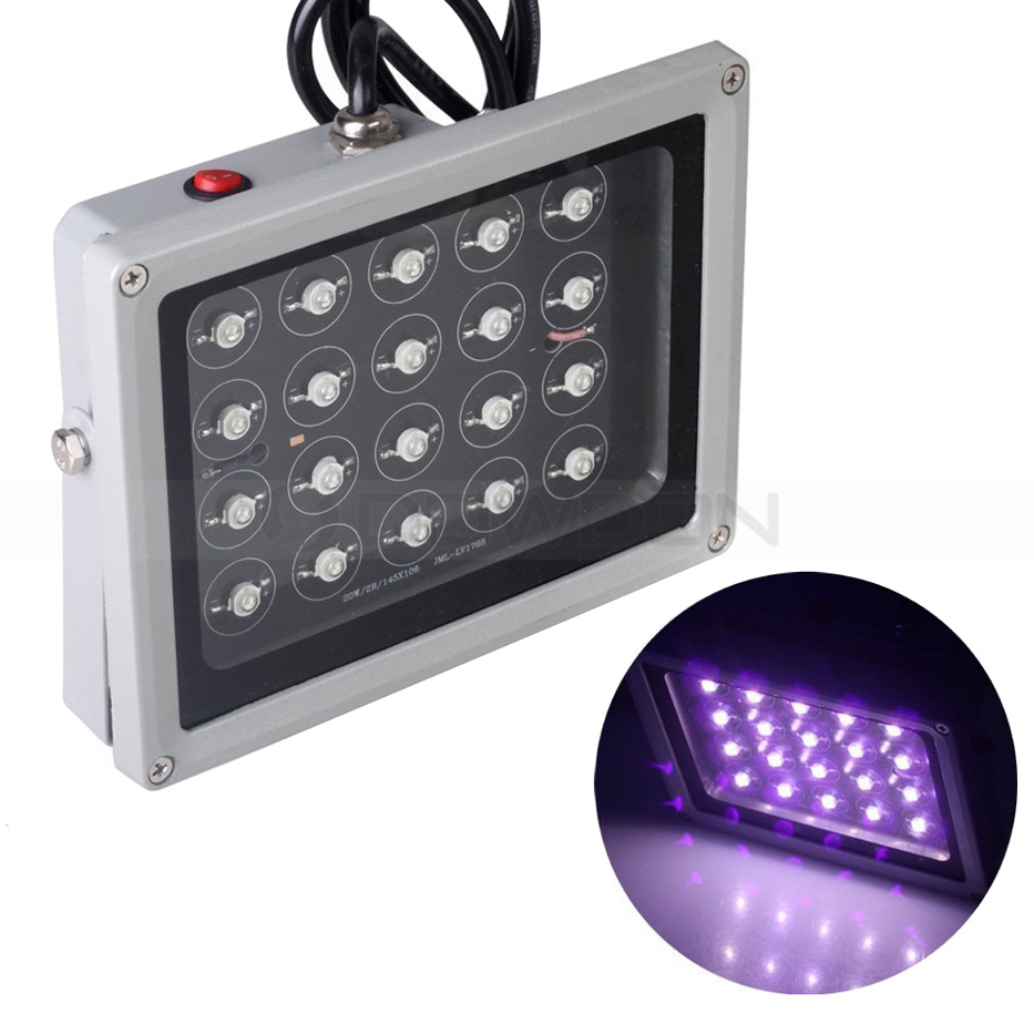 365nm 20W LED Handheld UV Light Curing Black Light Ultraviolet Lamp