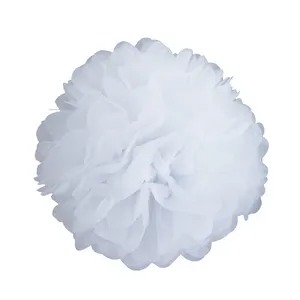 Fornitore all'ingrosso di Pom Pom carta velina bianca pompon decorazioni di carta per fiori forniture per feste di carta