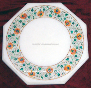 Incrustación de mármol hecho a mano, mesa superior octogonal para usos, mesa de mármol para comedor, proveedor indio para mármol - Product Image 1
