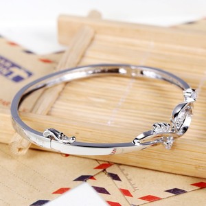 Br014 SJ nouveau Style mariage & fiançailles moderne fantaisie avec effacer Zircon cubique sur <span class=keywords><strong>blanc</strong></span> plaqué <span class=keywords><strong>or</strong></span> femmes bracelet - Product Image 3