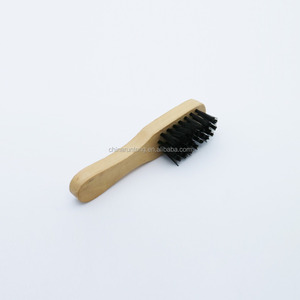 Small Portable PP Hair <strong>Suede</strong> Shoe Cleaning <strong>Brush</strong> with Wood Handle Travel-Friendly Hairbrush for Shoes - Product Image 3