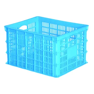 Virgin HDPE Plastic Turnover Stackable Recycling Meshed Fruit Box