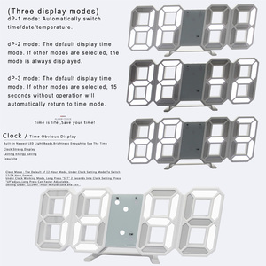 การออกแบบที่ทันสมัยสีขาว3D ดิจิตอล LED นาฬิกาแขวนขนาดใหญ่สร้างสรรค์วินเทจนาฬิกาตกแต่งบ้าน - Product Image 6