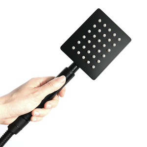Doccetta da bagno HIDEEP in acciaio inossidabile nero opaco, moderna e quadrata, con installazione facilitata - Product Image 1